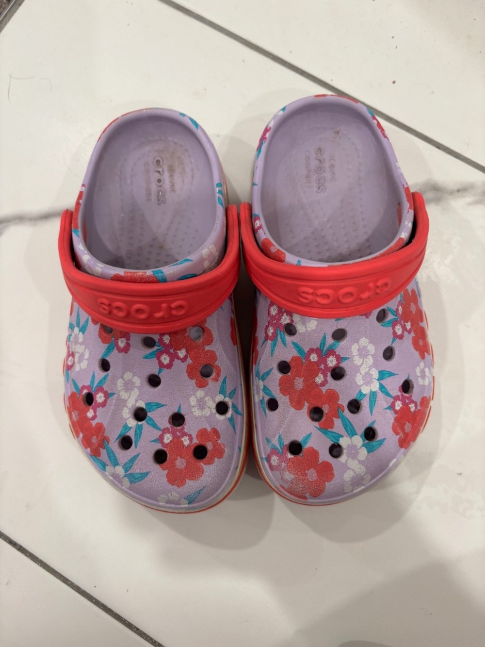 Crocs Kids Bayaband Botanical Floral Clogs – Toddler/Little Kid Size C11 – EUC